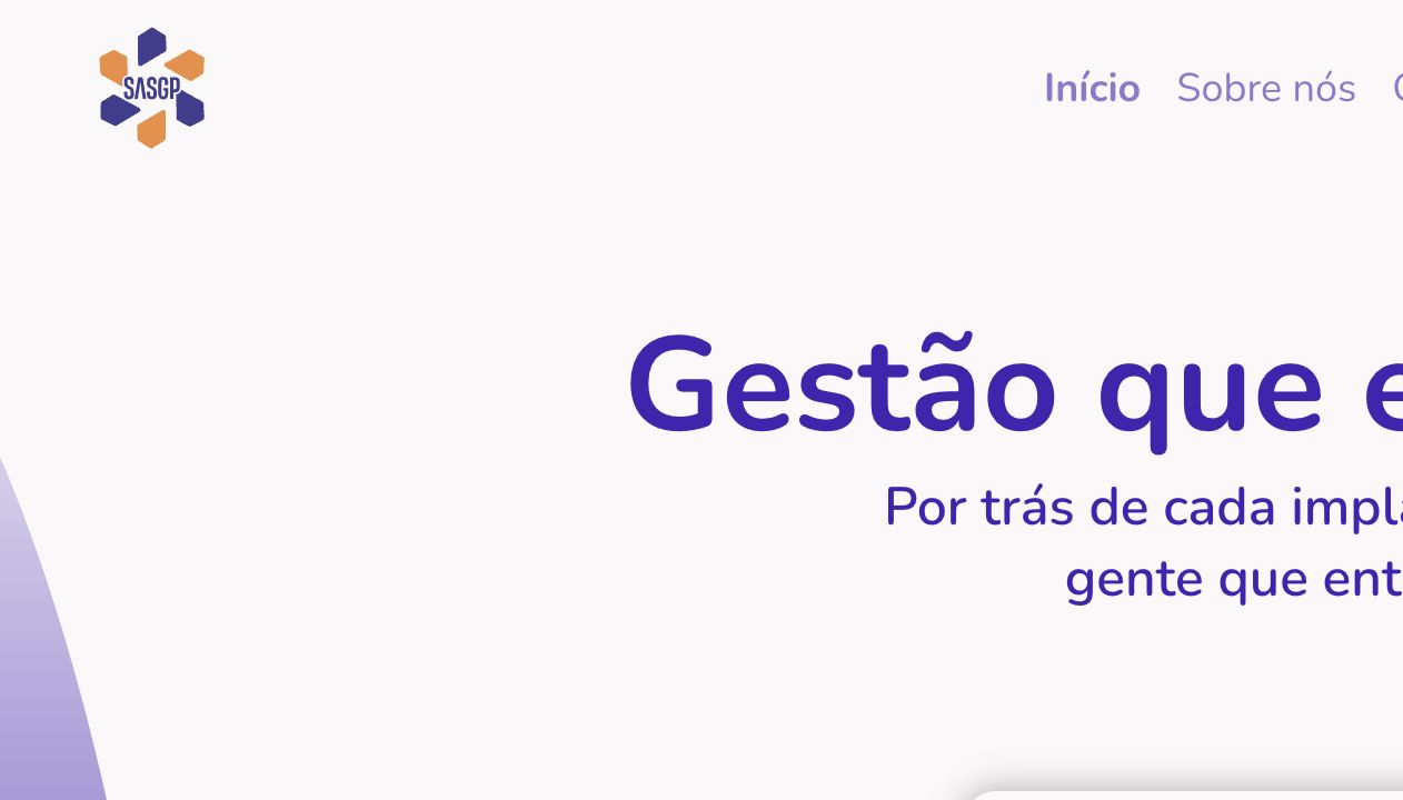 Prévia da landing page PMO SASGP